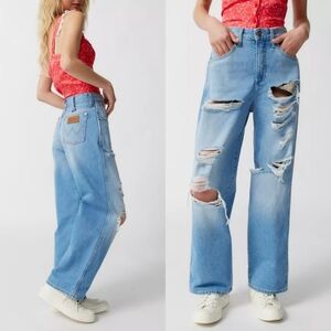 Wrangler Light Blue Distressed Women Jeans